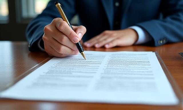 Professional reviewing a B2B contract