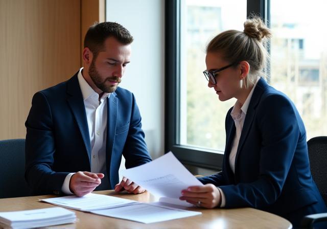 Professionals collaborating in a London board room